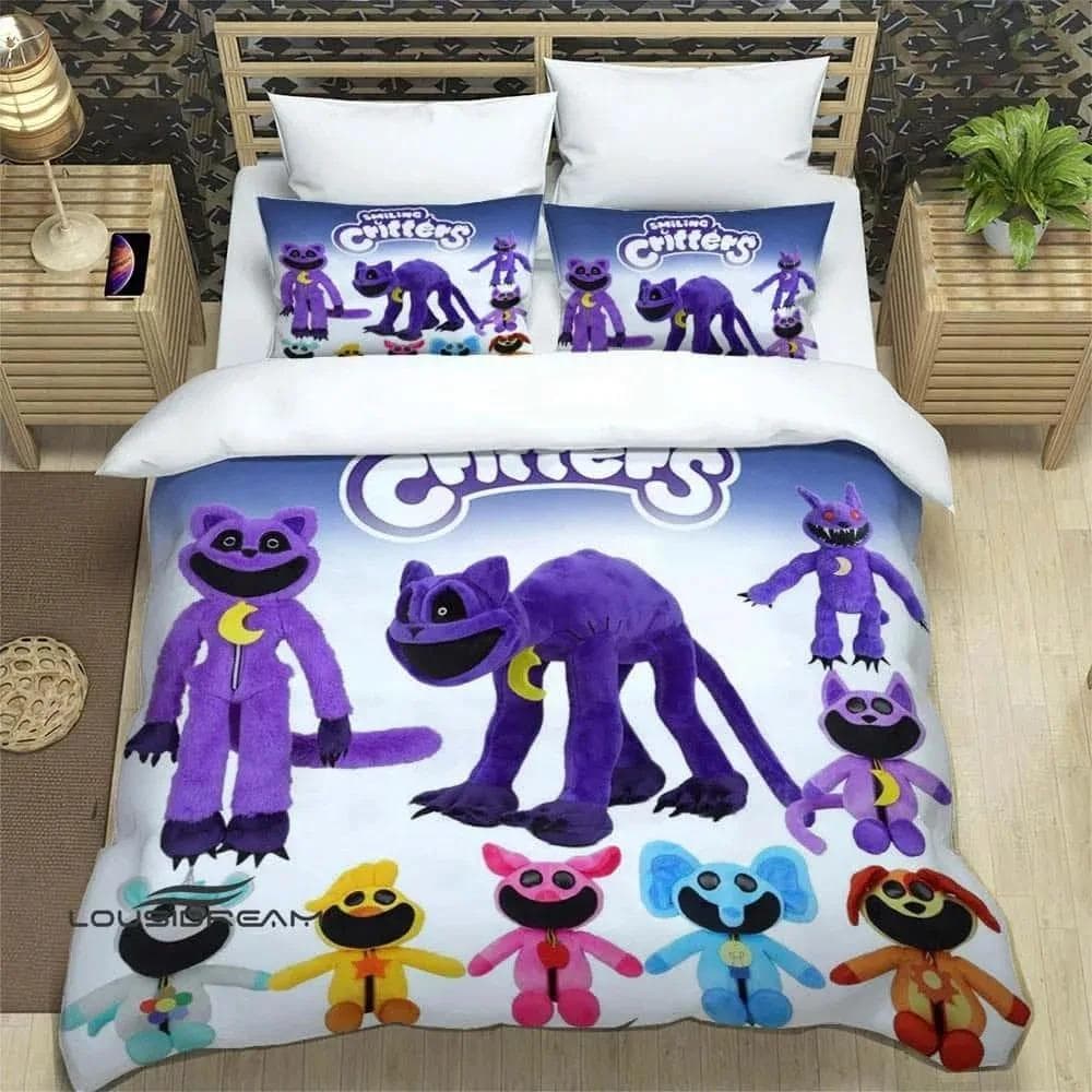 3D Cartoon S-smiling critters Bedding Sets exquisite bed supplies set duvet cover comforter set bedding set luxury birthday gift EU SK(260x220cm)
