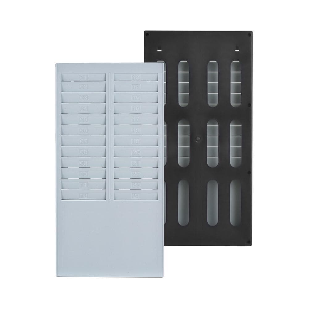 24 Pocket Slots Time Card Rack Wall Mounted Holder Office Storage for Punch light green