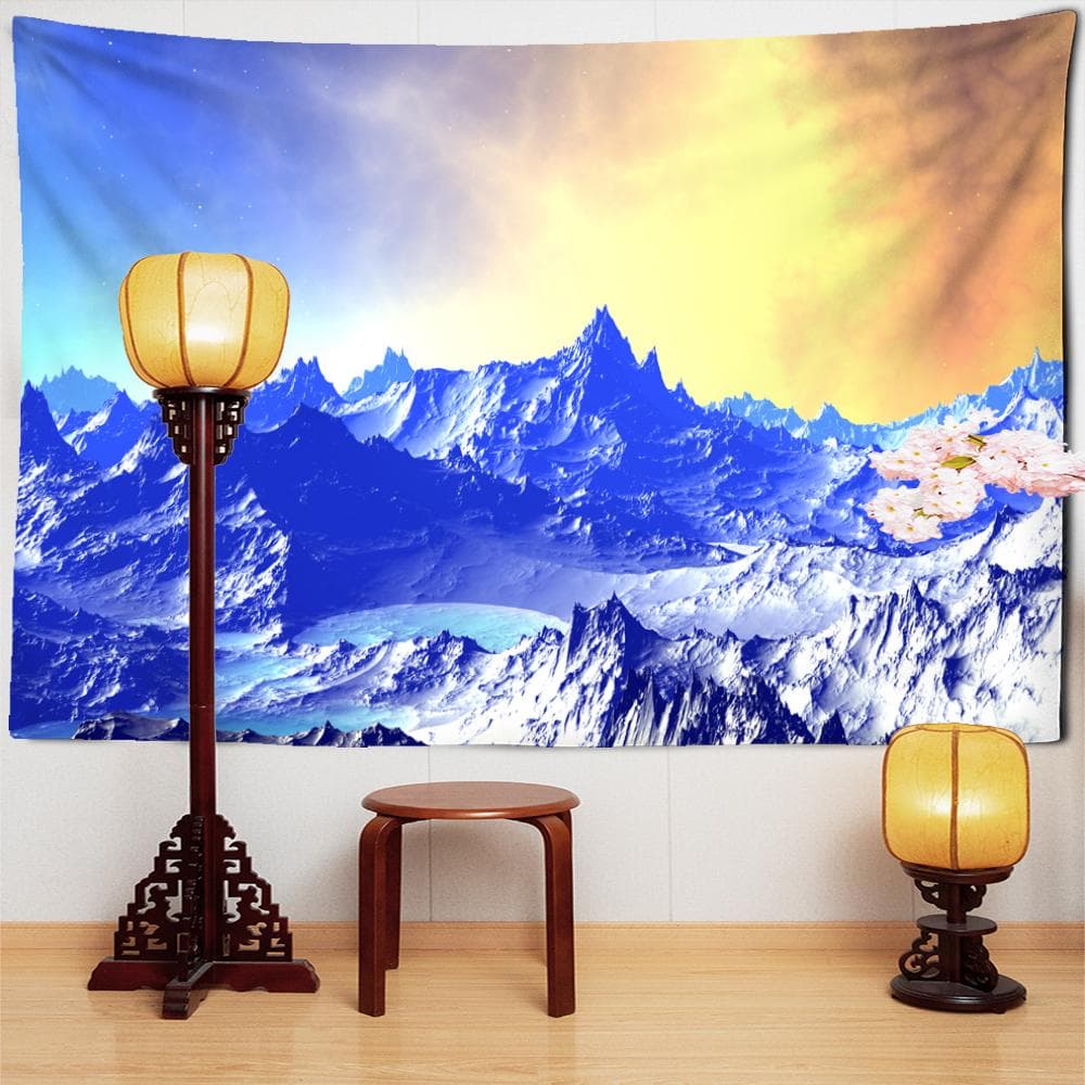 Landscape Painting Tapestry Wall Hanging Bohemian Hippie Abstract Psychedelic Witchcraft Simple Art Nordic Style Home Decor 95x70cm