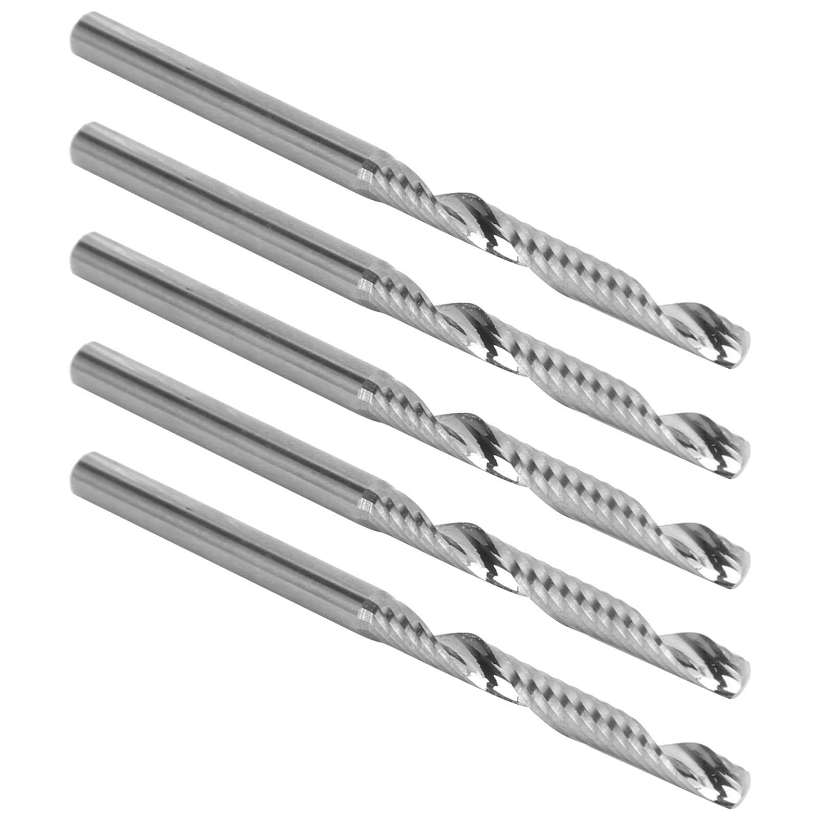 5pcs Tungsten Steel Spiral Milling Cutter Wood Carving Router Bit 3.175 X 3.175 X 28 X 50mm