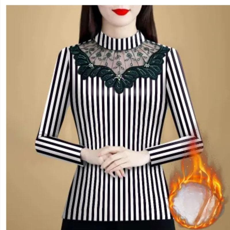 New Integrated Double-sided German Velvet Half Turtleneck Base Shirt for Women Long-sleeved Slim and Versatile Warm Top 4XL