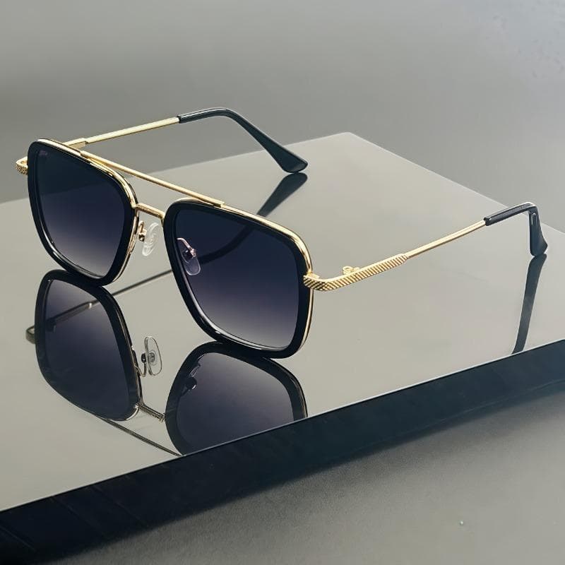 1 Pair Men's Metal Frame Glasses Classic Double Bridge Design for Daily Commuting