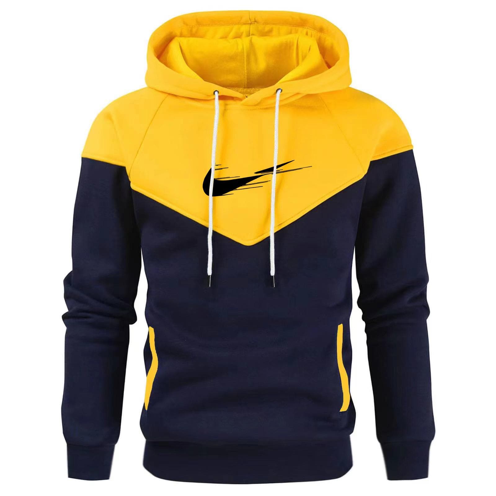Spring Autumn Men's Patchwork Brand Hoodies Clothing Casual Loose Sweatshirt Streetwear Male Fashion Sports Pullover Outwear L