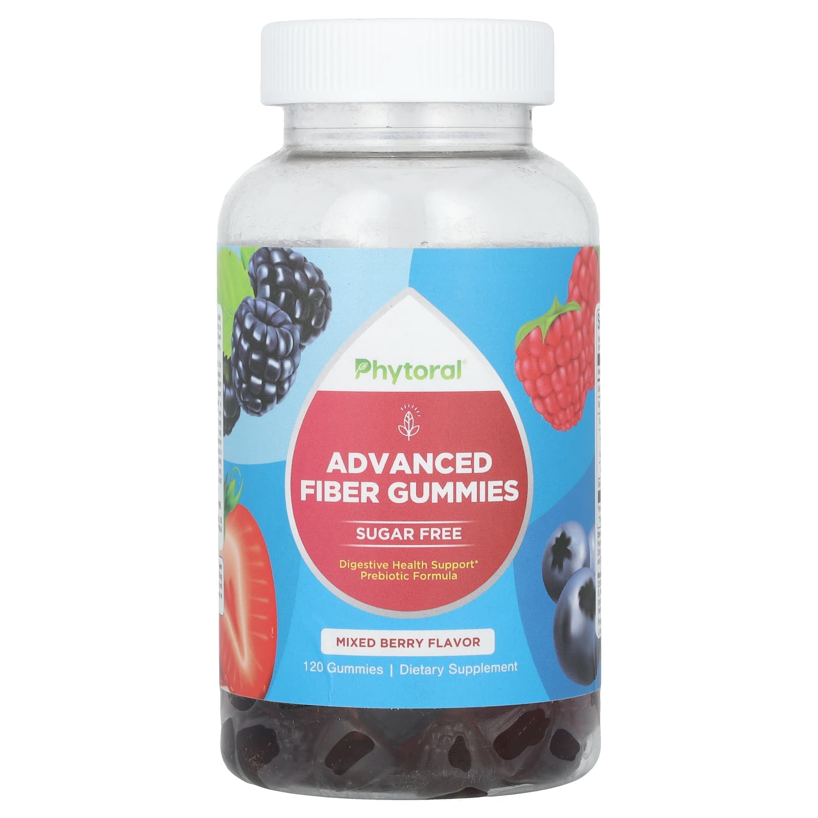 Phytoral, Advanced Fiber gummies, mixed berries, 120 gummies