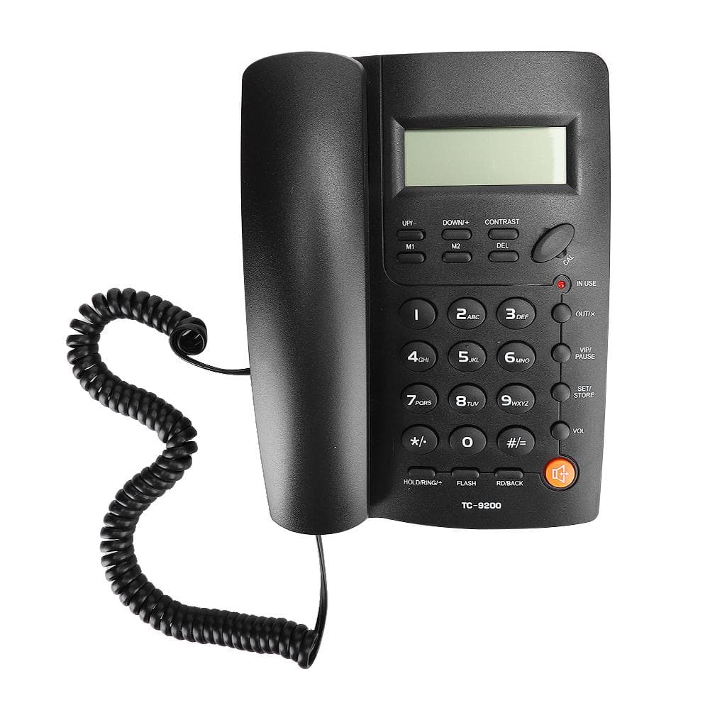 TC-9200 ABS Black Hands Free Caller Identification Family Business Office Hotel Fixed Landline