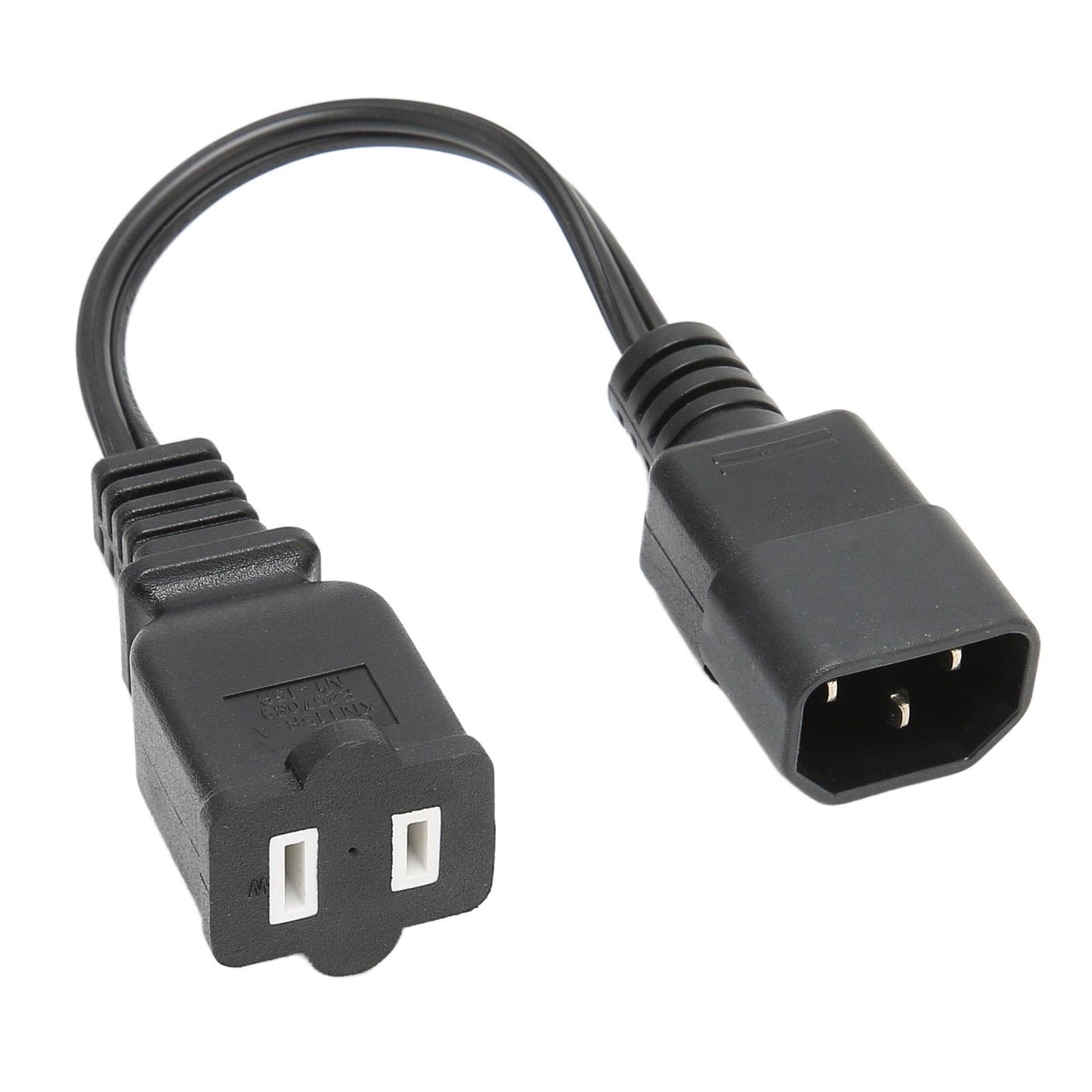 IEC320 C14 to 1 15R Cord Male to Female Waterproof Power Adapter Cable for Desk Lamp Digital Camera