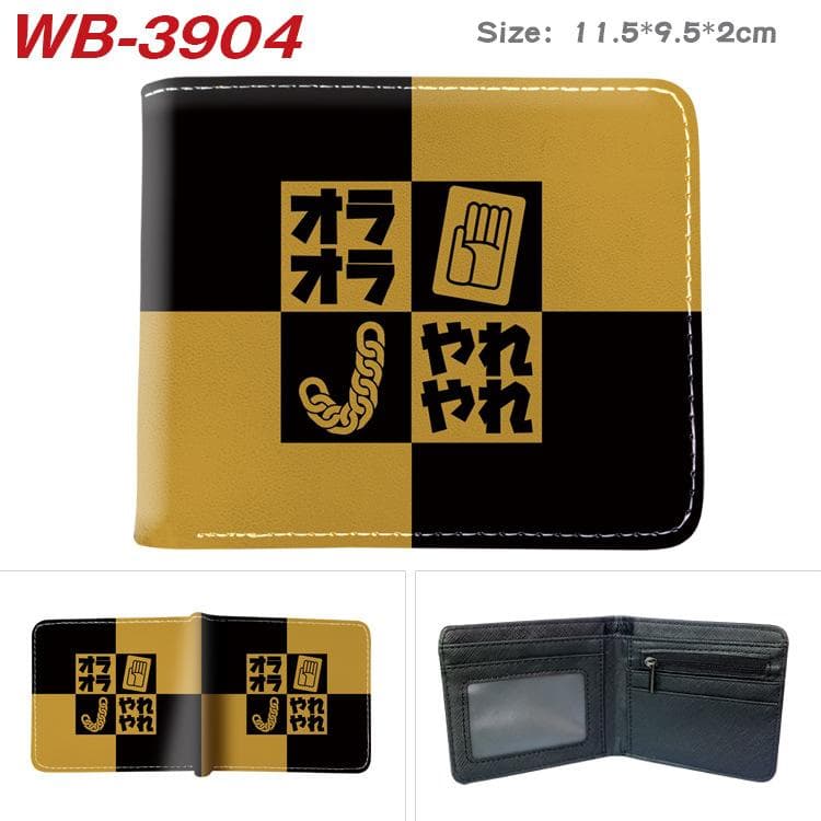 JoJo's Bizarre Adventure Wallet PU Leather Bi-Fold Purse With Coin Pocket Card Holder 2 fold