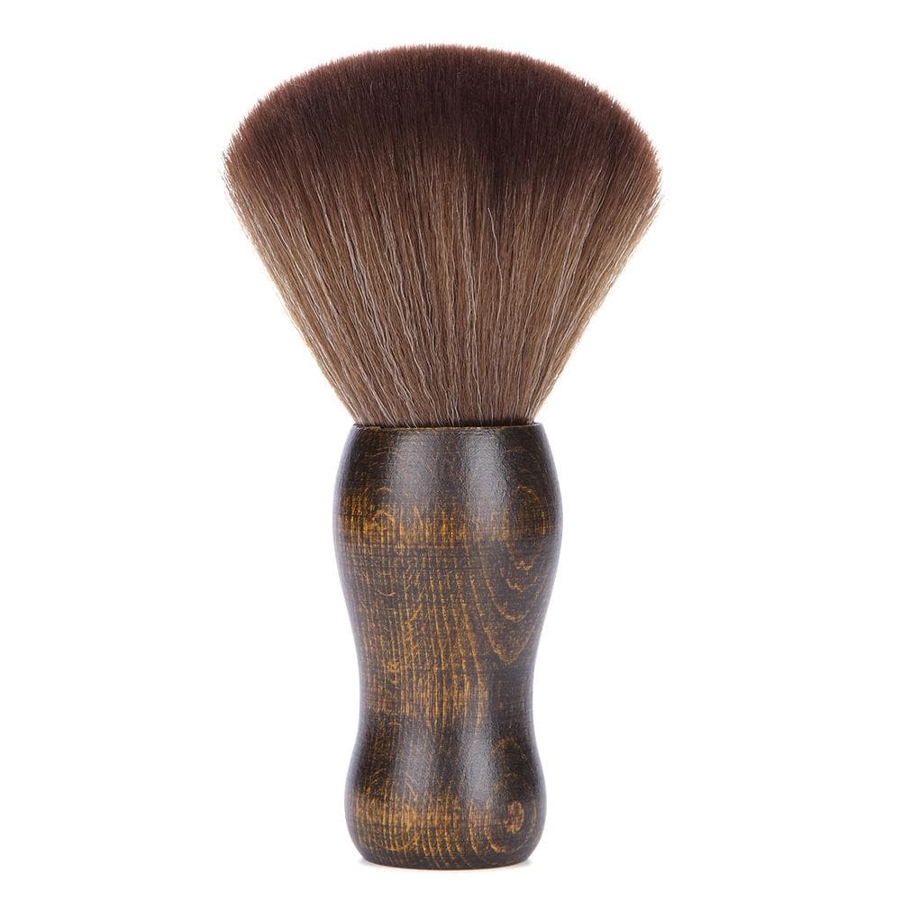 Soft Makeup Brush Neck Hair Cleaning Brush Hair Grooming Shaving Sweeping Brush Tool brown