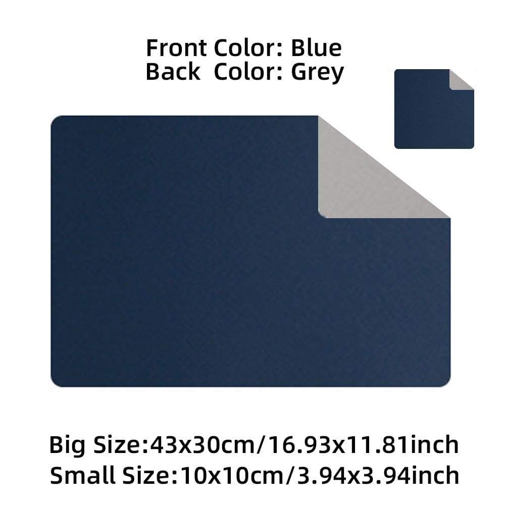 Placemat Leather Home Double-sided Rectangular Insulated Table Mat Restaurant Hotel Western Food Mat Waterproof Plcae Mat 43x30 cm blue