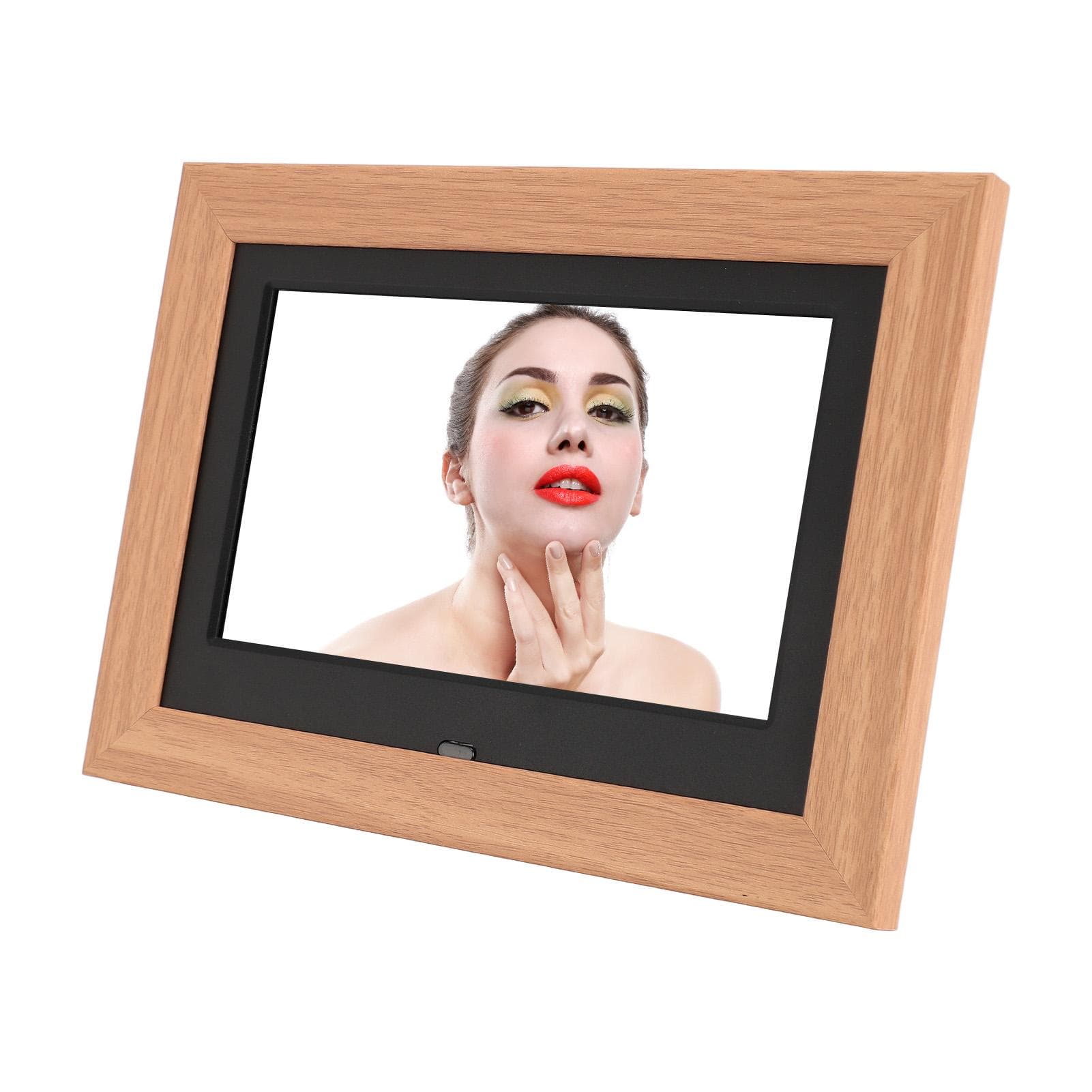 Digital Picture Frame Wooden 7 Inch IPS HD Multifunctional Smart Electronic Photo Frame with Remote UK Plug