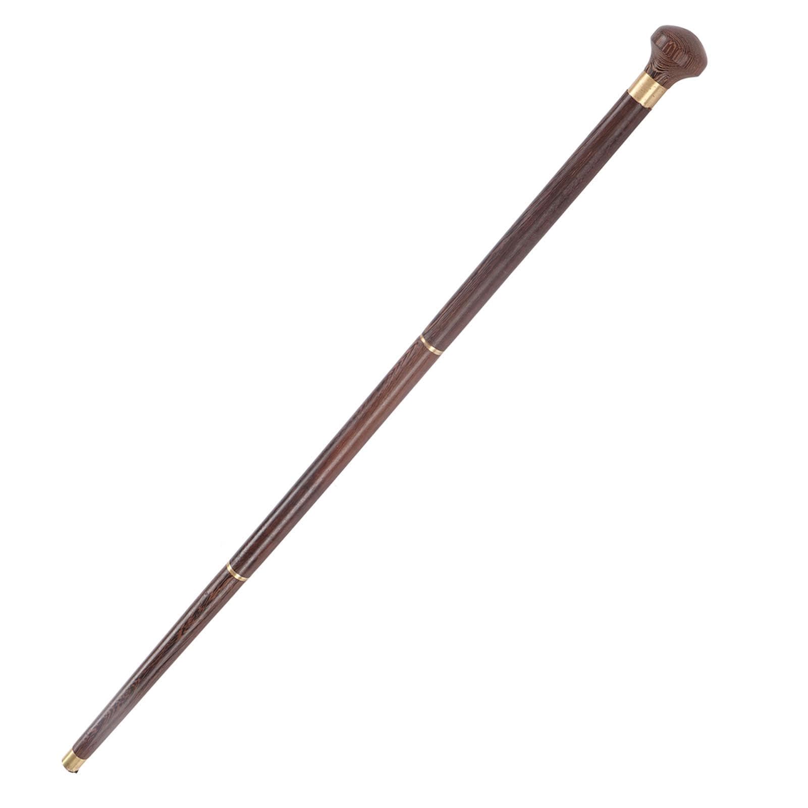 Elderly Wenge Walking Stick Elegant Ergonomic Detachable Round Grip Walking Cane for Rehabilitation