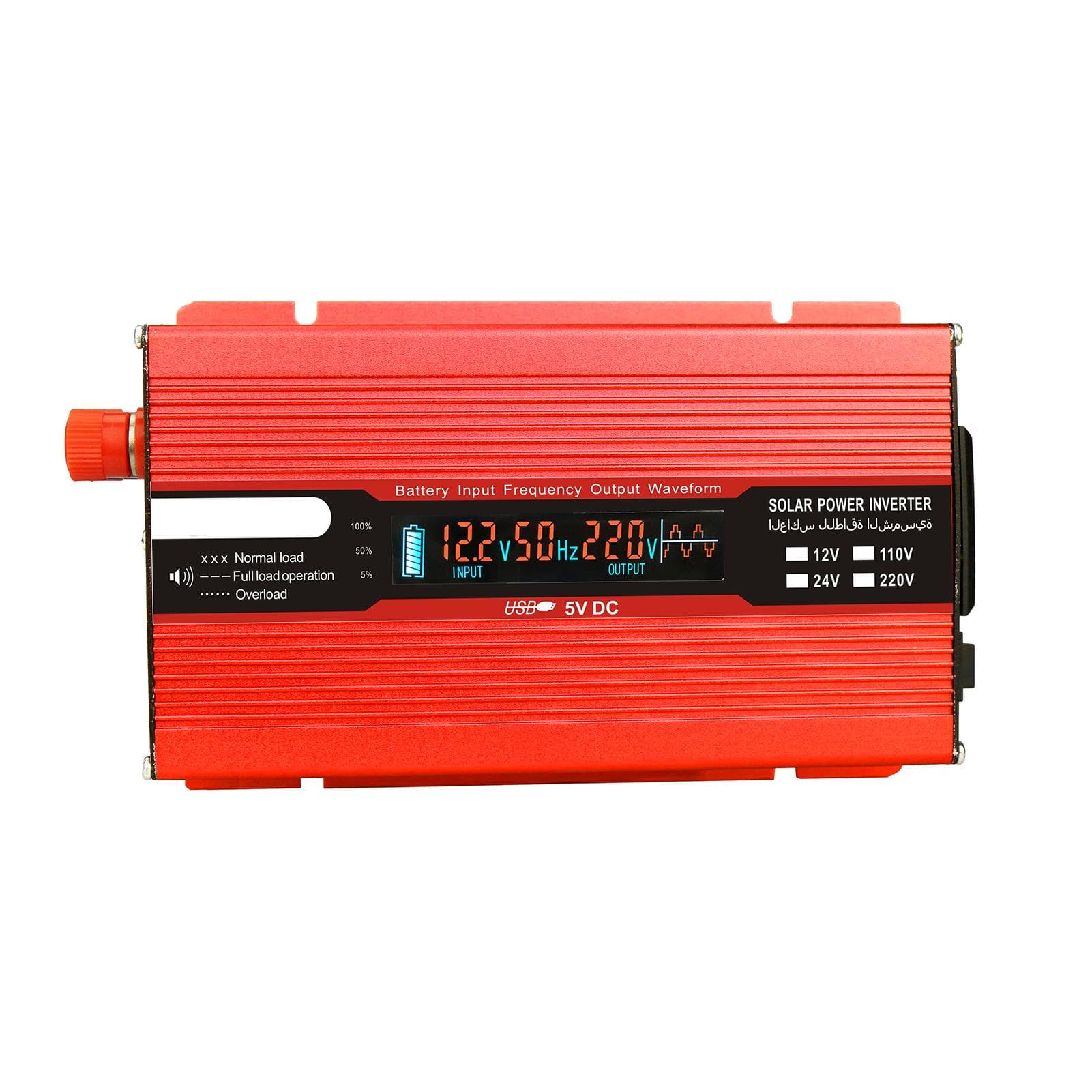 Voltage Converter 1500W 3000W 12V 240V Inverter USB Power Inverter with 1 Socket and LCD Display red