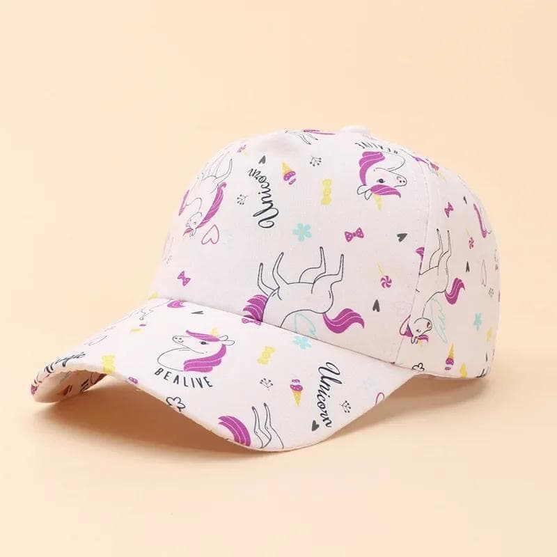 Cute Cartoon Fashion Unicorn Dinosaurs Baseball Cap for Kids Travel Sunshade Hat for Toddler Spring Summer Children Peak Cap