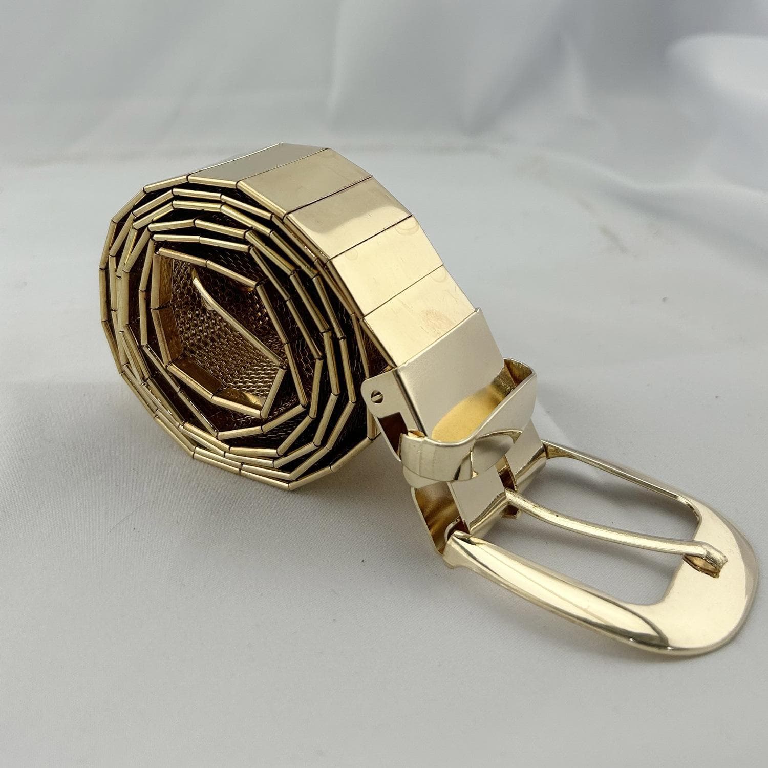 All-Metal Sheet Belt Personalized Hip Hop Metal Mirror Sequins Wide Golden Silver Belt 105cm gold