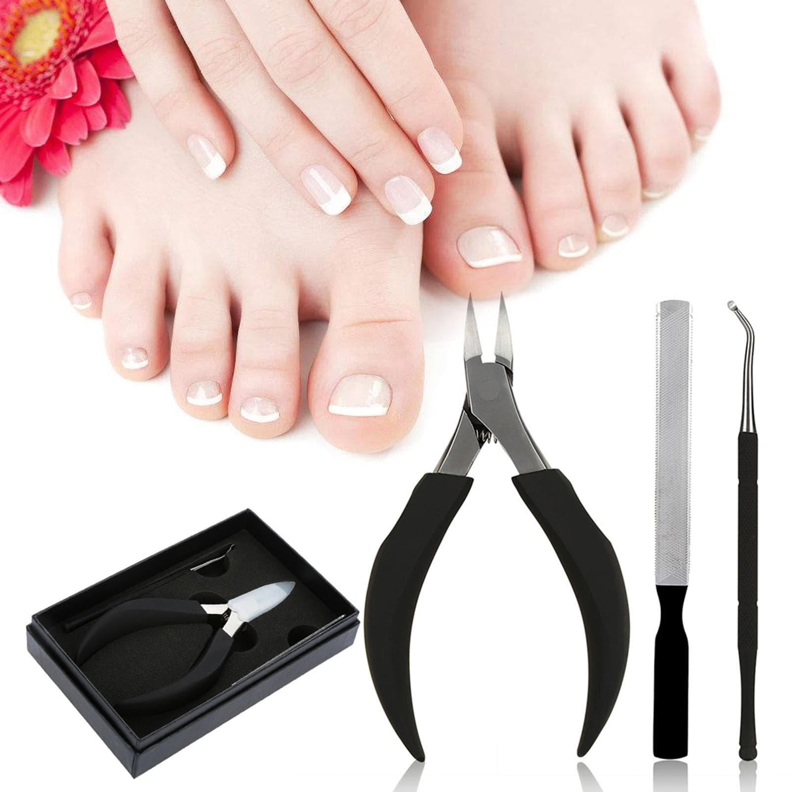 Stainless Steel Metal File Toe Finger Cuticle Nipper Nail Cutter Plier Scissors Manicure Tools