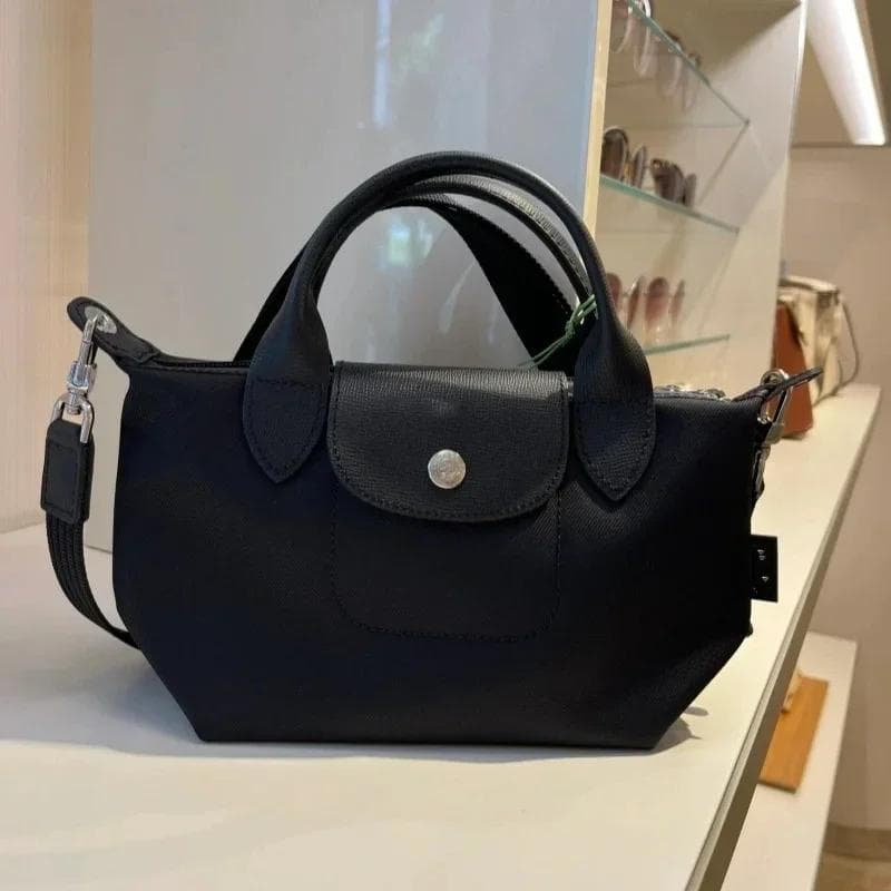 Classic Commuter ShoppingTote Bag High Quality Folding Designer Handbag Women Fashion Casual Shoulder Bag Clothing Accessory L black