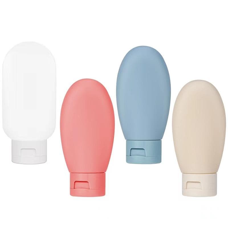 4Pcs 60ml Travel Botttle Refillable Bottles Soft Silicone Lotion Shampoo Bottle Empty Cosmetic Containers Squeeze Tube Makeup 60ml