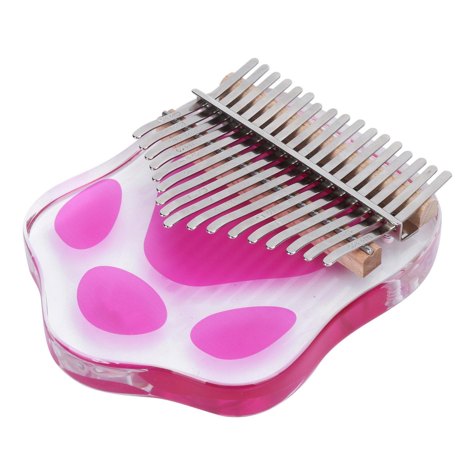 Thumb Piano Kalimba 17 Keys Acrylic Portable Finger Instrument Set Kit with Tune Hammer