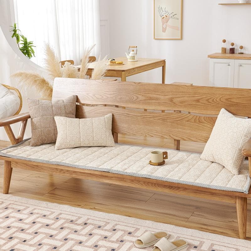 New Chinese Solid Wood Sofa Cover All-season Universal Couch Cushion Chenille Sofa Cushion Bench Anti Slip Thickening Sofa Mat 55x55cm 1pcs