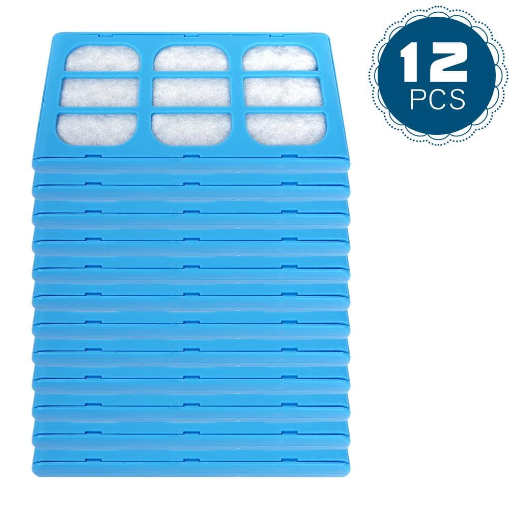12 PCS Pet Water Fountain Filter Replacement Water Filter Cartridges Compatible with Cat Mate & Dog Blue&White