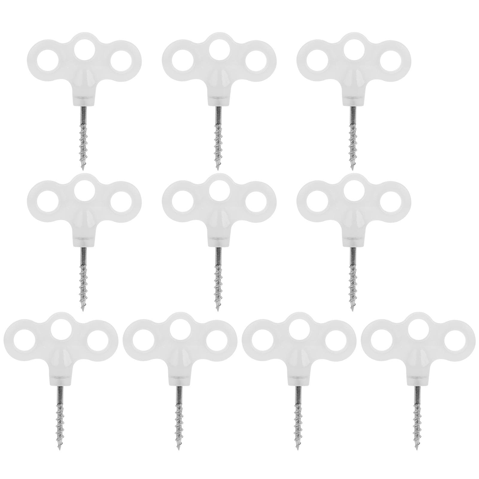 10Pcs Luminous Three Eyes Thread Tent Peg Nails Outdoor Camping Board Screw Plastic Tip
