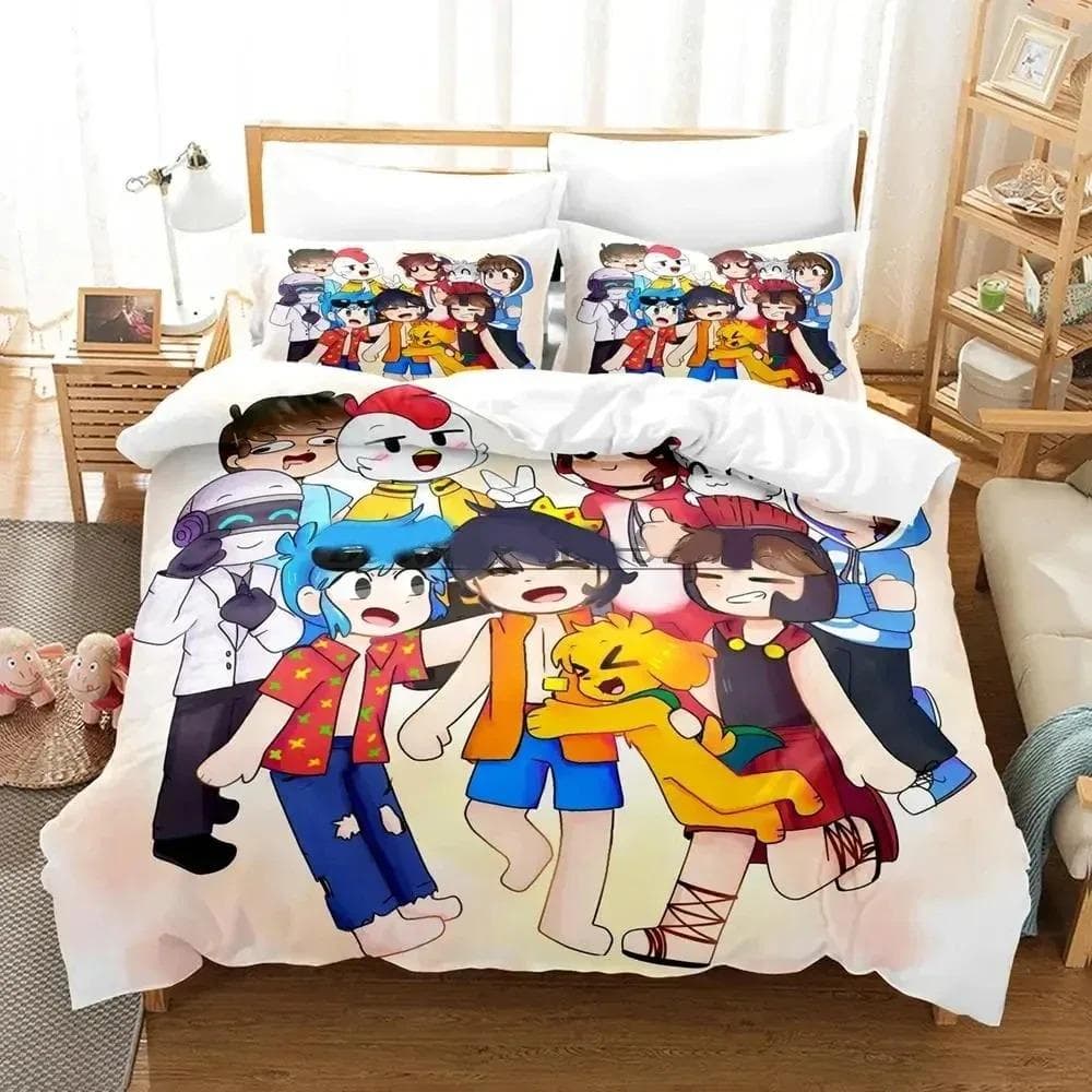 3D Print Acenix Anime Bedding Set Duvet Cover Bed Set Quilt Cover Pillowcase Comforter king Queen Size Boys Adult Bedding Set 135X200cm-2pcs
