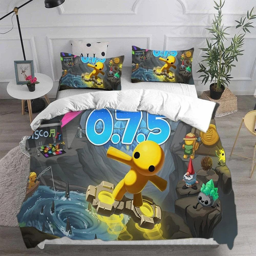 Wobbly & Life Single Bedding Set,Duvet Cover Comforter Bed Set Quilt Cover Pillowcase,King Queen Twin Size Boys Girls Adultse 200X200cm-3pcs