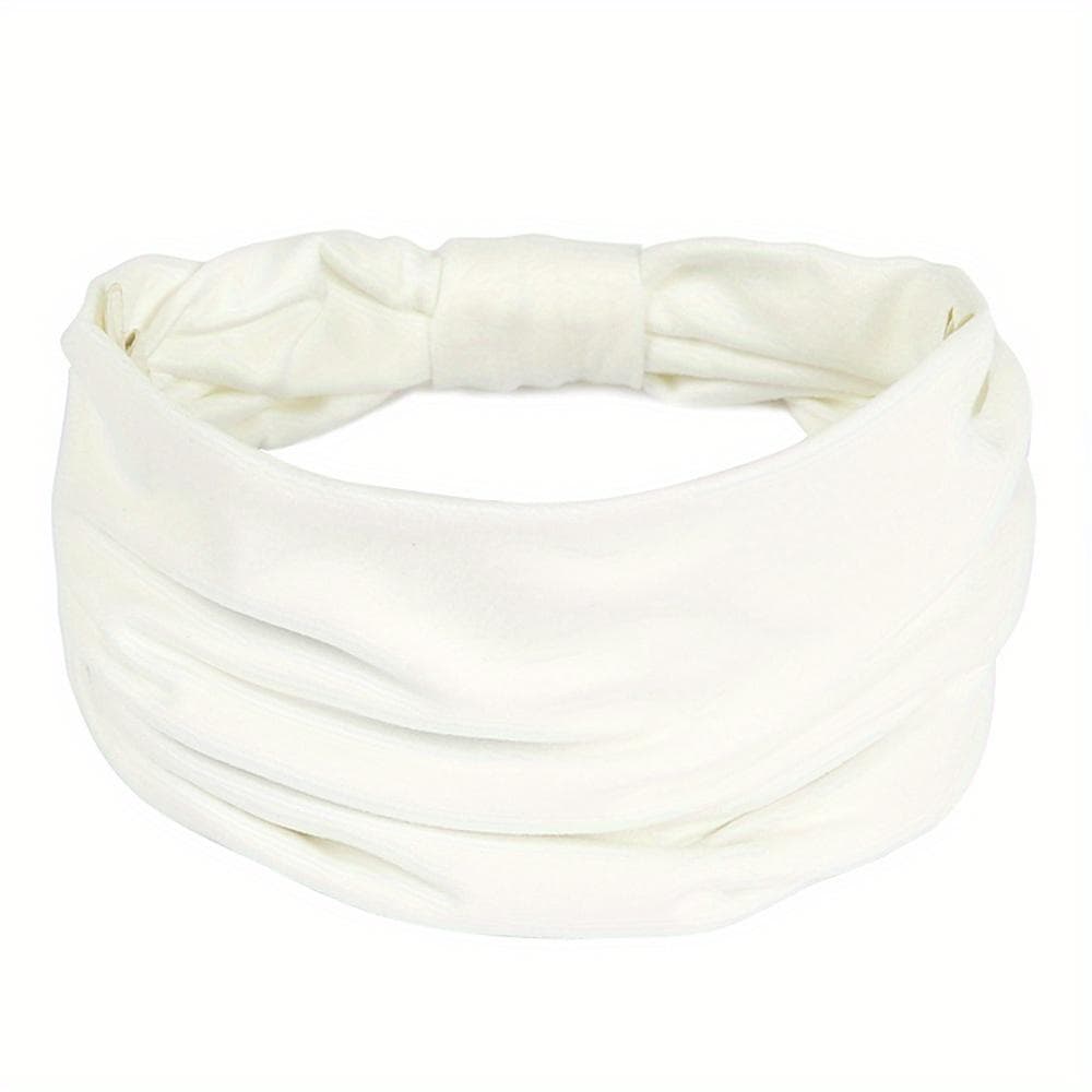 Wide Headbands For Women Non Slip Soft Elastic Hair Bands Yoga Running Sports Workout Gym Head Wraps white