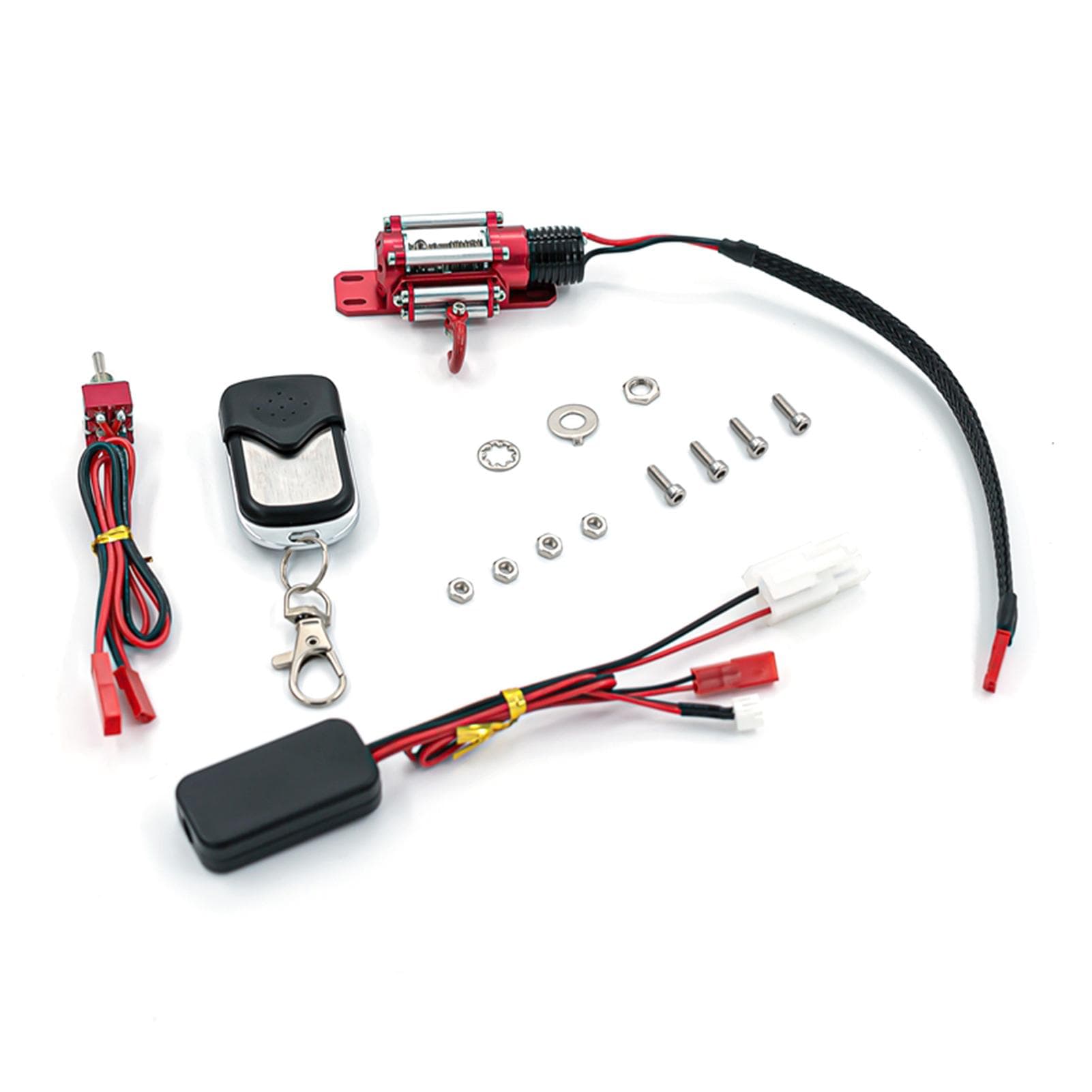 RC Winch with Remote Controller System Compatible with 1/10 1/8 Traxxas TRX4 Trx4 Axial SCX10 black