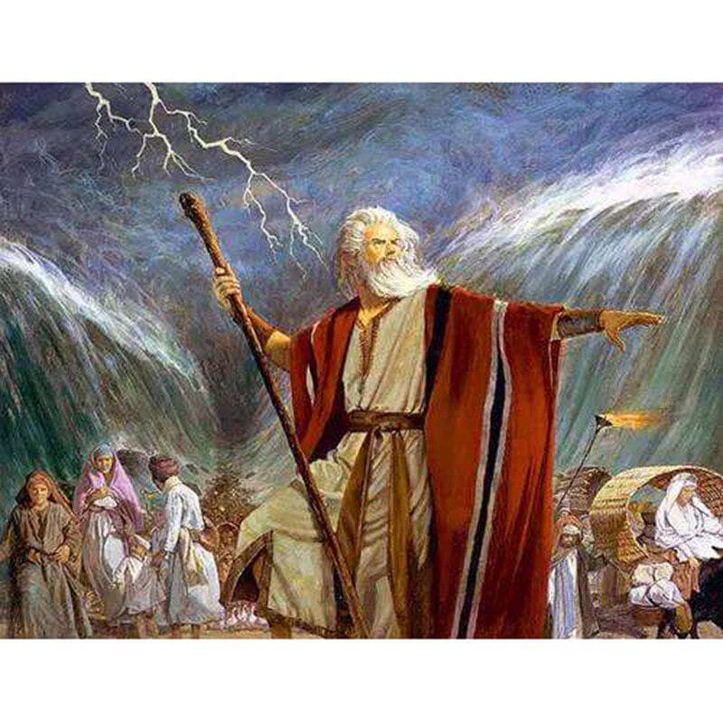 Diamond Painting Jewish Mose Arrival Full Diamond Night Picture Embroidery Cross Stitch 20X30CM