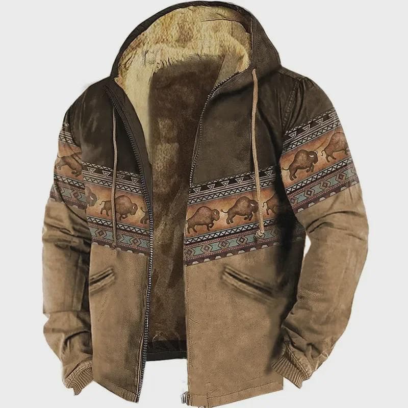 2023 Autumn/Winter Retro Arctic Velvet Hooded Men's Sweatshirt XL