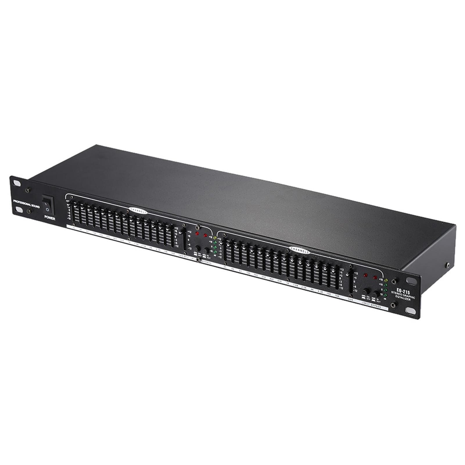 EQ-215 Dual Channel 15-Band Equalizer 1U Rack Mount US Plug black