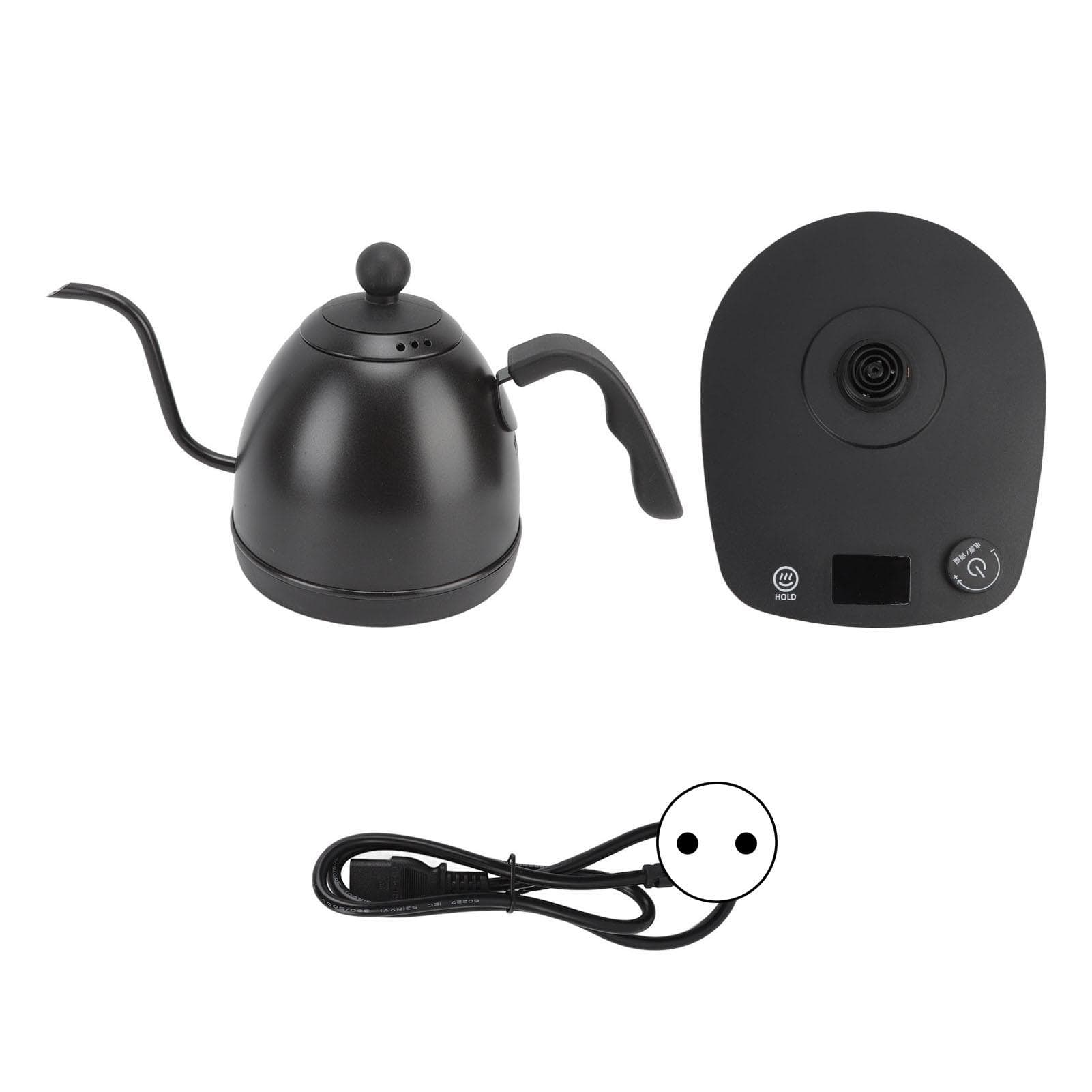 Electric Gooseneck Kettle 600ml Black Smart Control Stainless Steel Ergonomic Hot Water Kettle for L