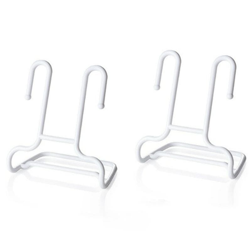 2pcs Space-Saving Shoe Organizer - Versatile, Portable Storage Rack for Sports & Casual Shoes, Durable Plastic white