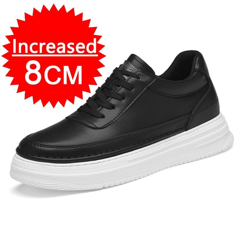Fashion Men Leather 6/8CM Invisible Inner Height Increasing Shoes Outdoor Fashion For With Thick Soles Breathable Men Shoes Formal Shoes 43