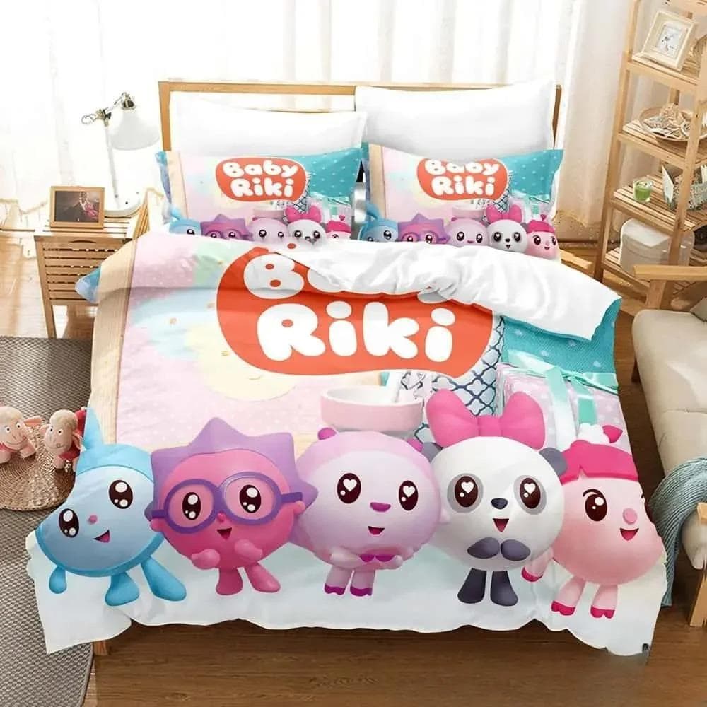 New 3D Print Cartoon BabyRiki Bedding Set Boys Girls Twin Queen King Size Duvet Cover Pillowcase Bed boys Adult Home Textiles 135x200cm 2pcs