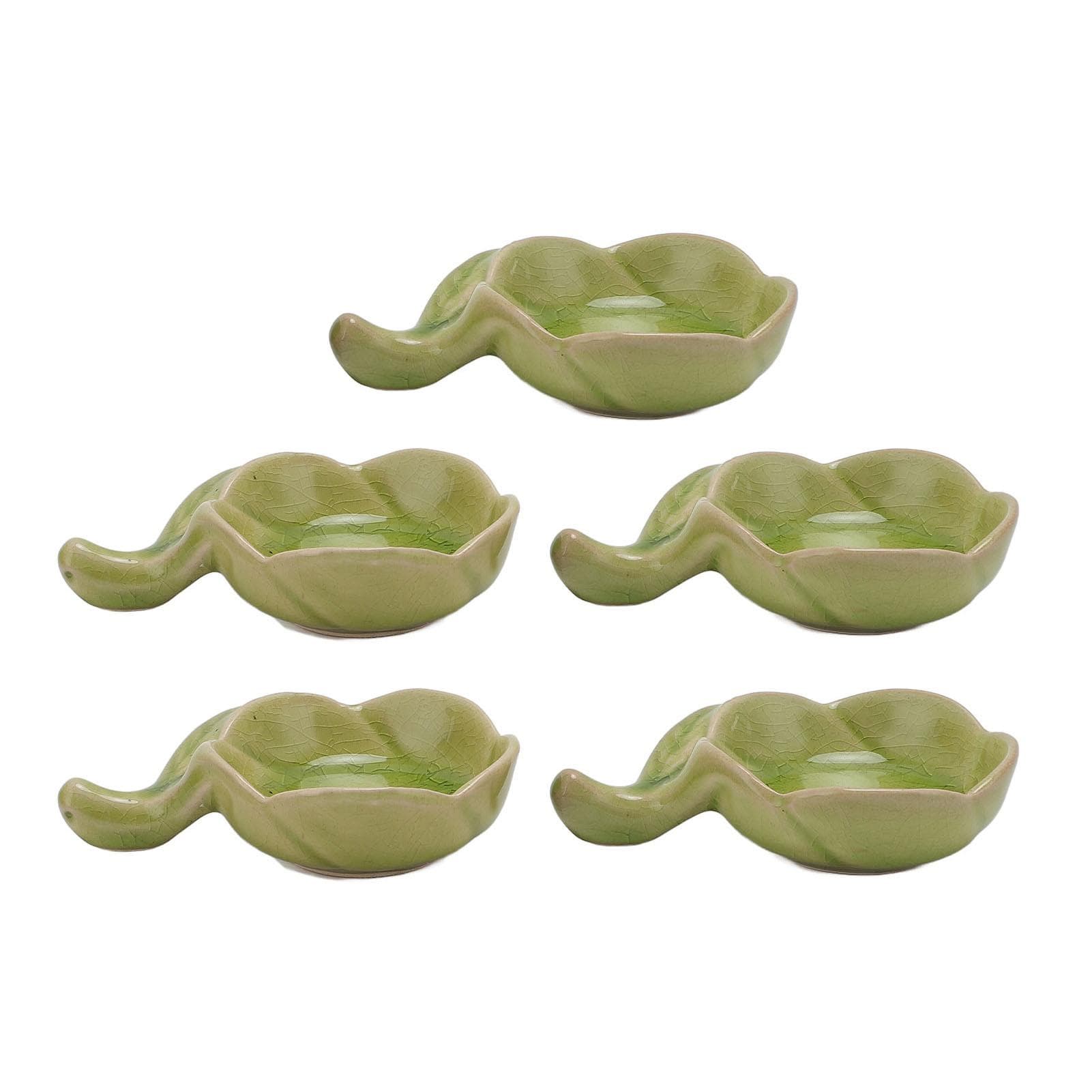 5 Pcs Ceramic Tea Lights Candle Holder Bowl Cracked Ice Pattern Multi Purpose Essential Oil Dish