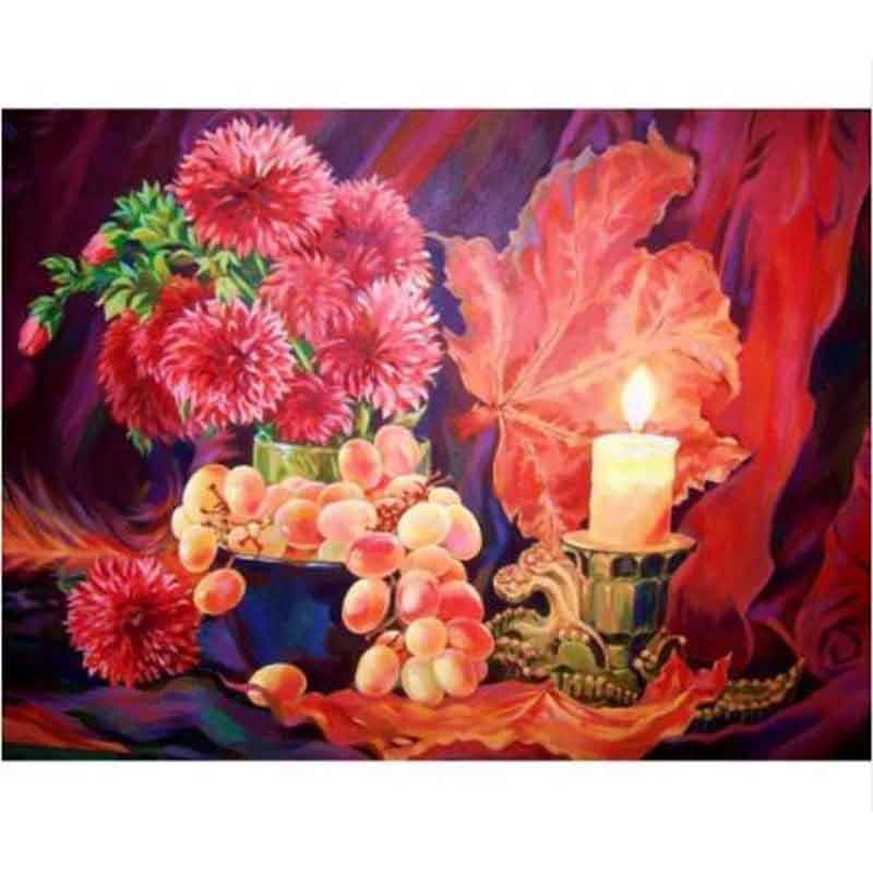 Diamond Painting Cross Stitch Full Round Drill Candlelight dinner Diamond Embroidery 20X30CM