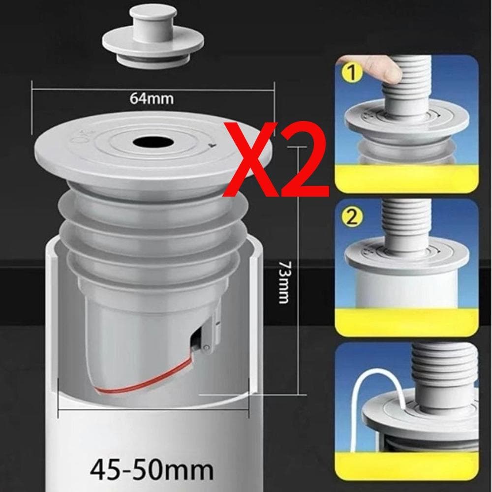 Silicone Drains Sewer Pipe Sealing Ring Plug Water Sink Floor Drain Anti Odor Sewer Seal Stopper Cover Shower Drainer Bathroom Accessories 2PCS 45-50mm