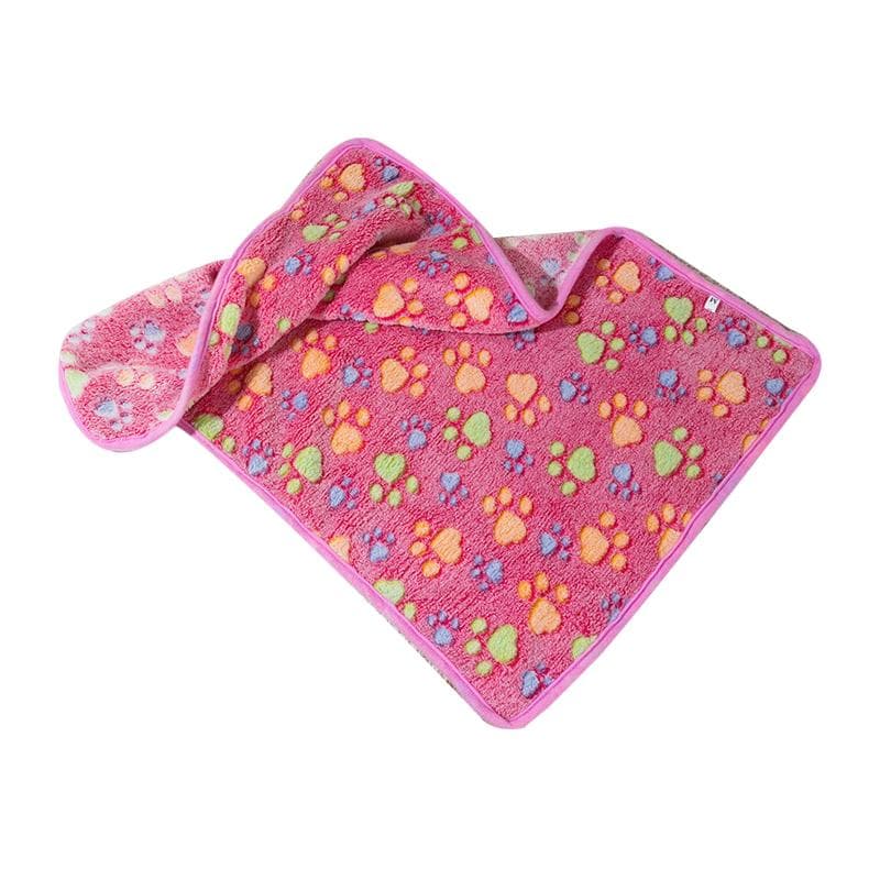 Dog Blanket Cute Claw Prints On Pink Thermal Soft Fiber Comfortable Cat Sleep Blanket for House S