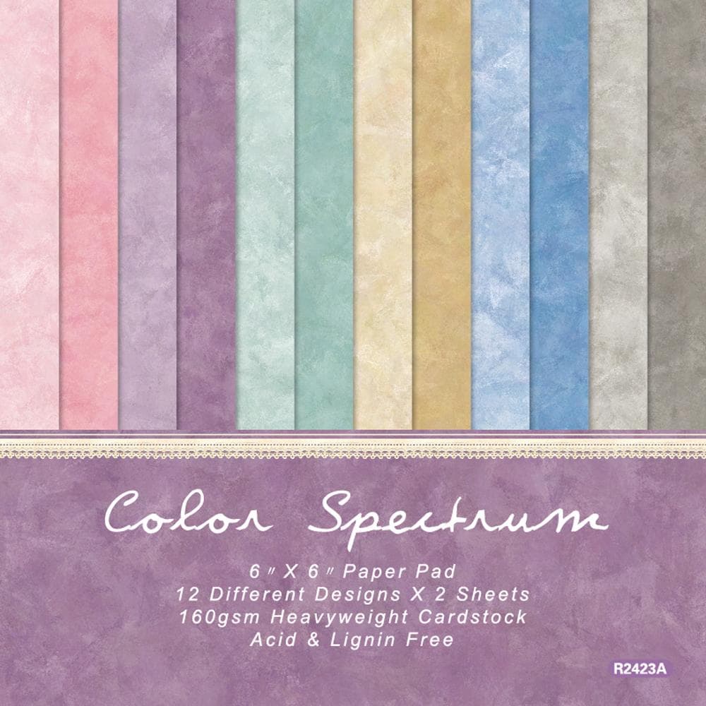 24 Sheets 6 X6 Color Spectrum Paper Scrapbook Paper Scrapbooking Patterned Paper Pack DIY Craft Background Paper purple