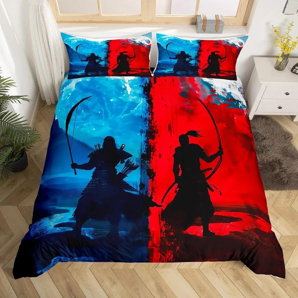 Taekwondo Duvet Cover Set King Queen Size,Chinese Martial Art Kung Fu Bedding Set,sport Theme Quilt Cover with 2 Pillowcases US Twin 172x218cm