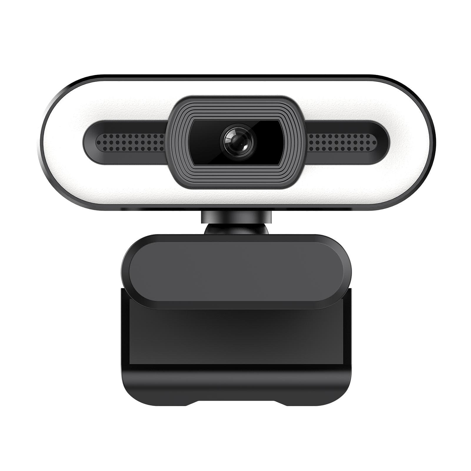 4K USB Plug and Play Webcam with Built-in Microphone Lighting for Live Stream Video Call Video Full HD black