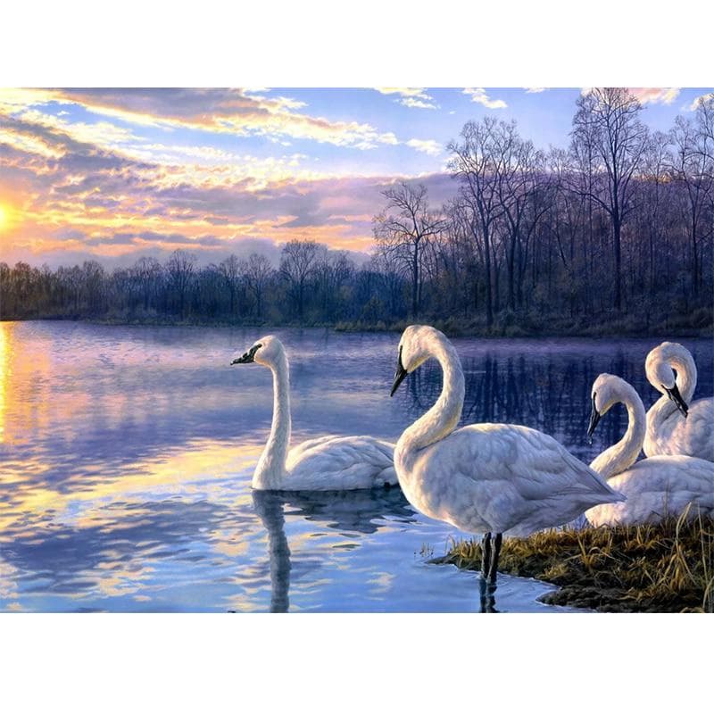 Diamond Painting Cross Stitch Kits Diamond Embroidery Mosaic Swan Pattern Picture Home Decor Gift 20X30CM