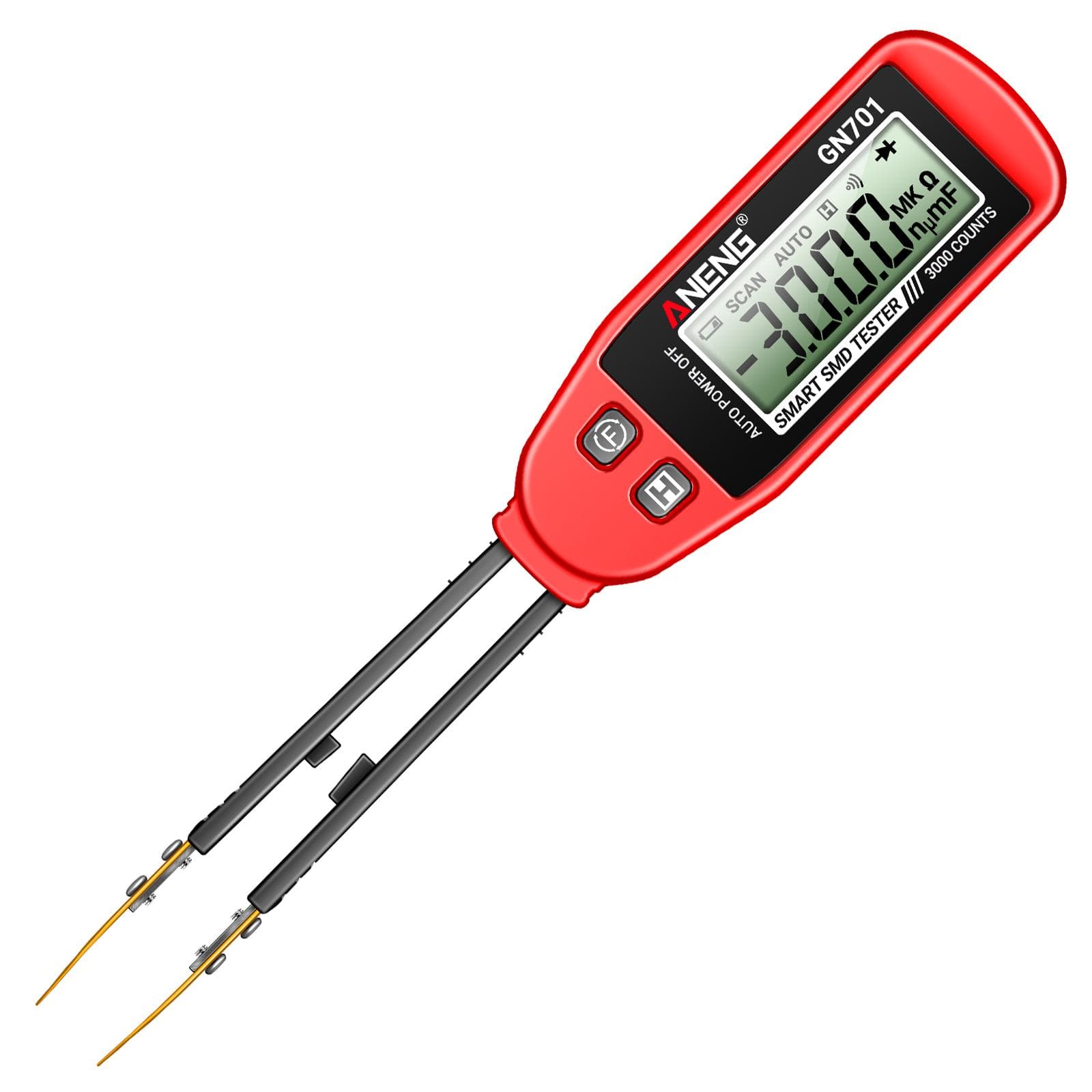 ANENG GN701 Smart SMD Tester 3000 Counts Multimeter Handheld Patch Test Resistance Capacitance red