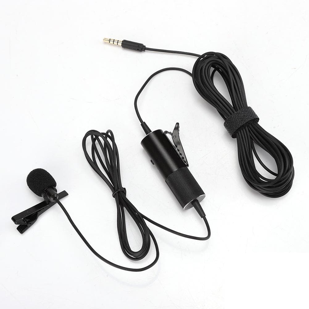 Universal Wired Collar Clip Condenser Microphone Mini Studio o Mic for Phone Camera Laptop