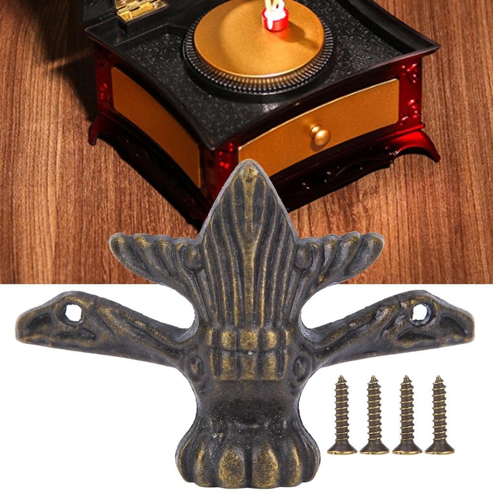 4PCS Zinc Alloy Wooden Box Feet Leg Hardware Furniture Leg Corner Protector