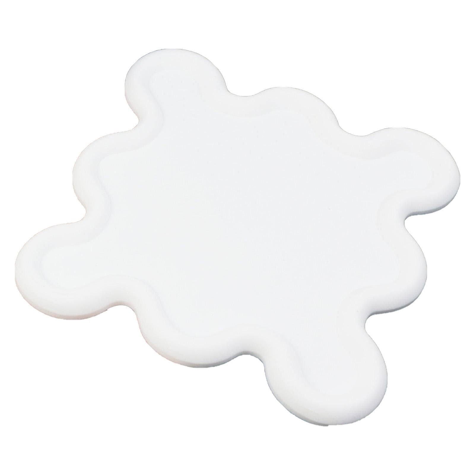 PVC Soft Rubber Coaster Heat Insulation Cup Mat Home Kitchen Innovative Cup Bowl Pad White white