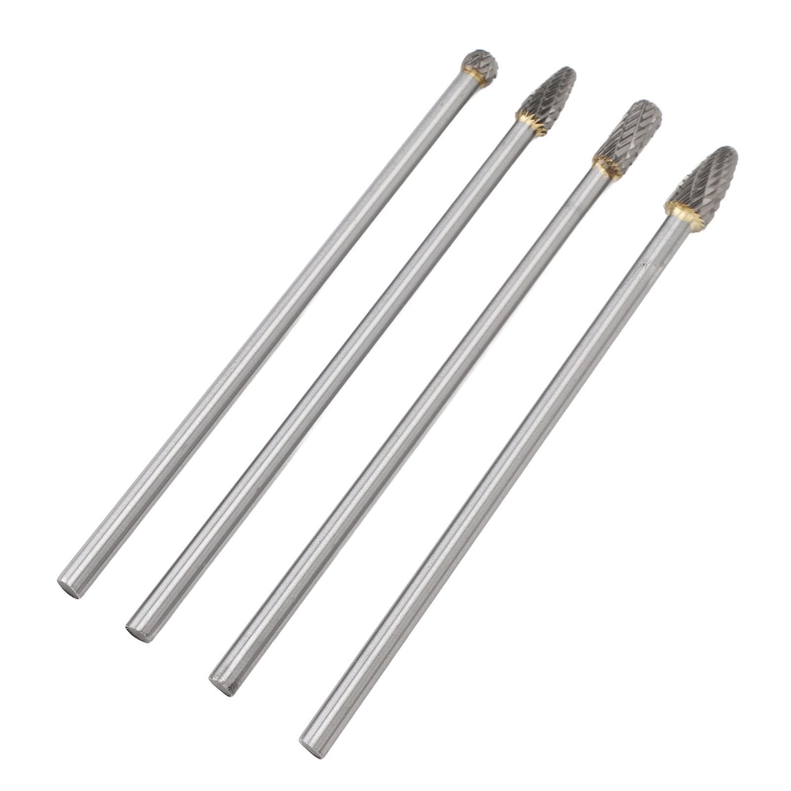 4pcs 6mm Tungsten Steel Carbide Rotary Burr Set Fits Rotary Tool High Efficiency Suitable for