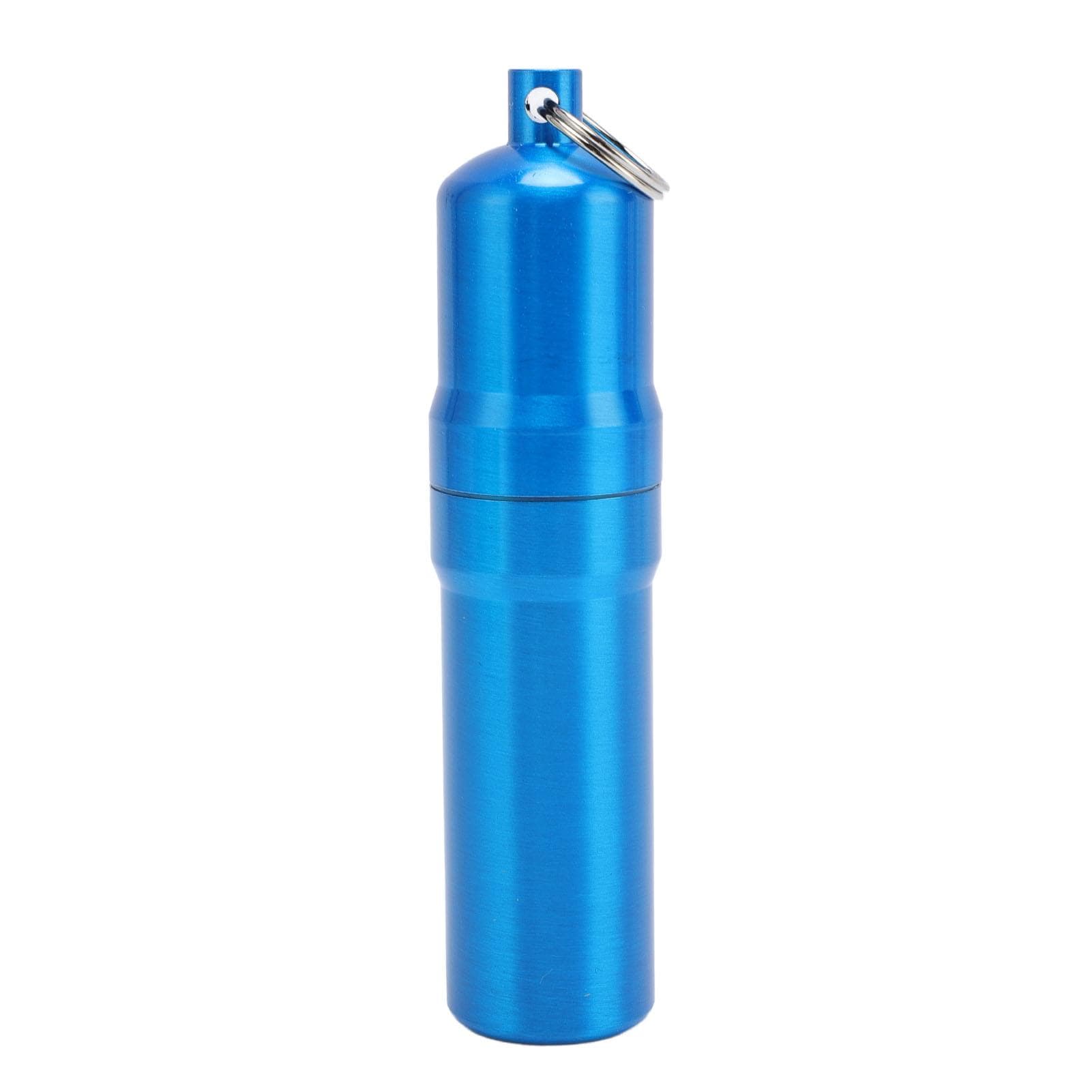 Metal Storage Tube Aluminium Alloy Water Proof Tube Container for Outdoor Camping Travel Blue blue